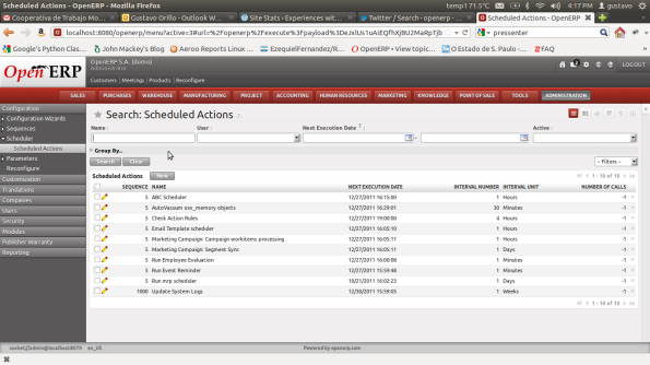 Scheduled Actions view
